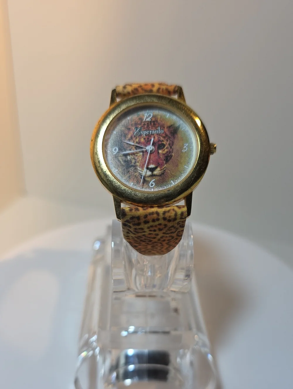 Leopard Print Gold-Tone Women's Watch